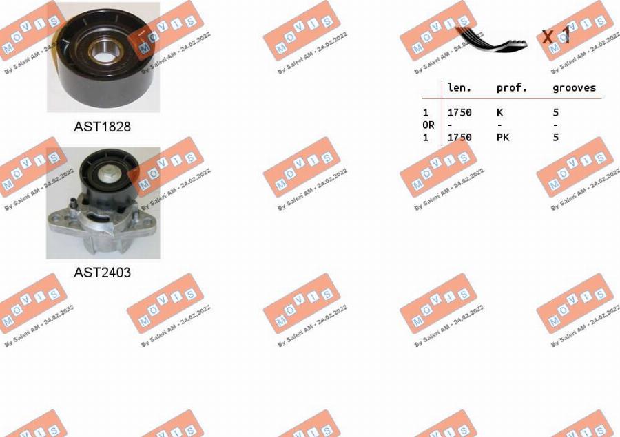 MOVIS ASTA0027 - Kit Cinghie Poly-V www.autoricambi360.it