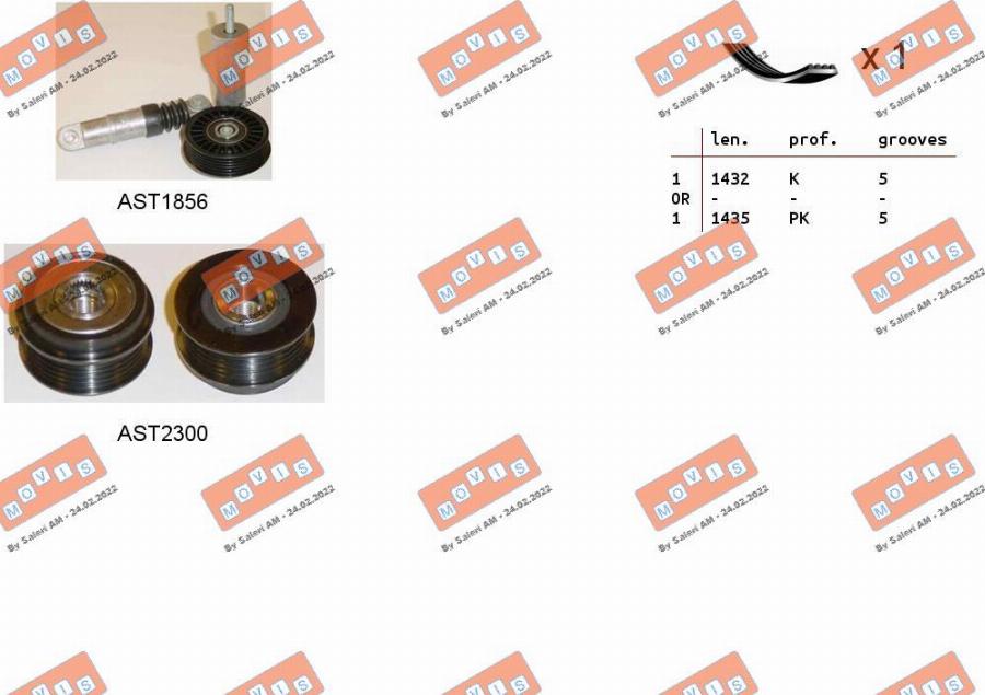 MOVIS ASTA0074 - Kit Cinghie Poly-V www.autoricambi360.it
