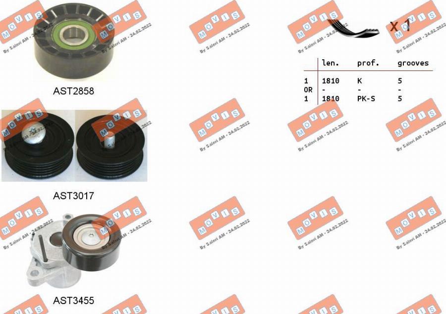 MOVIS ASTA0075 - Kit Cinghie Poly-V www.autoricambi360.it