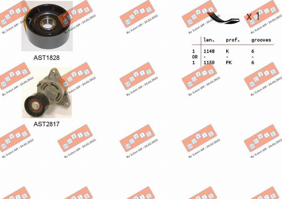 MOVIS ASTA0076 - Kit Cinghie Poly-V www.autoricambi360.it