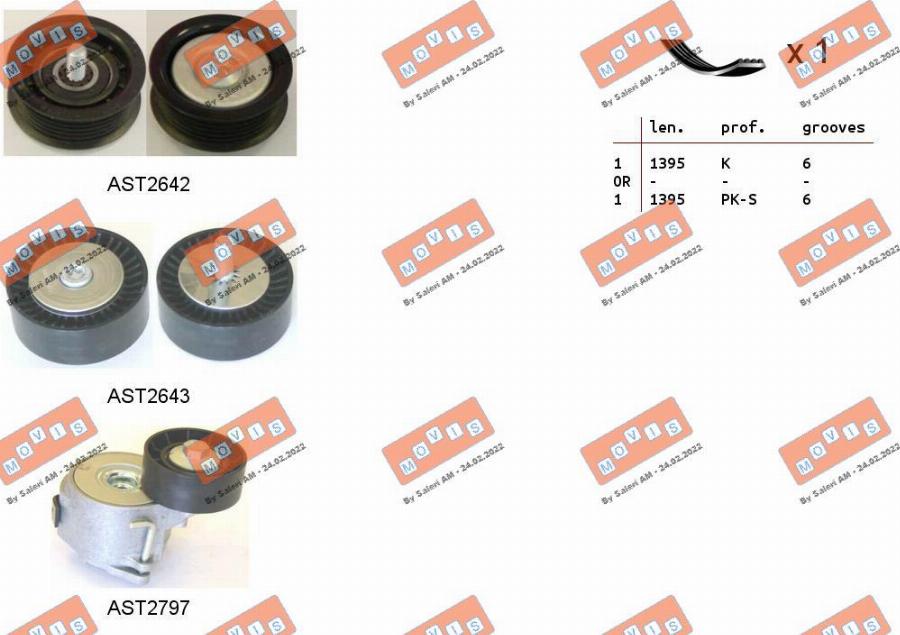 MOVIS ASTA0070 - Kit Cinghie Poly-V www.autoricambi360.it