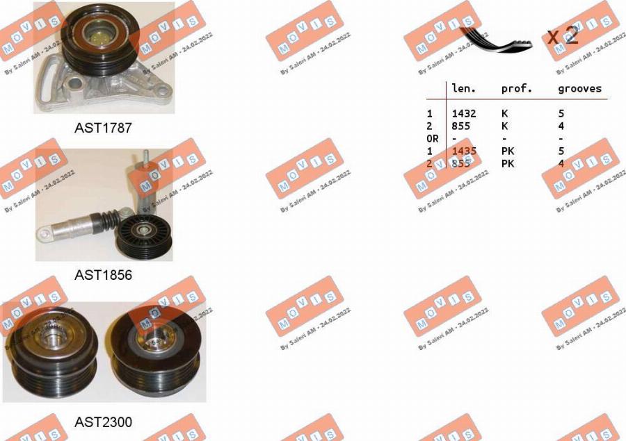 MOVIS ASTA0071 - Kit Cinghie Poly-V www.autoricambi360.it