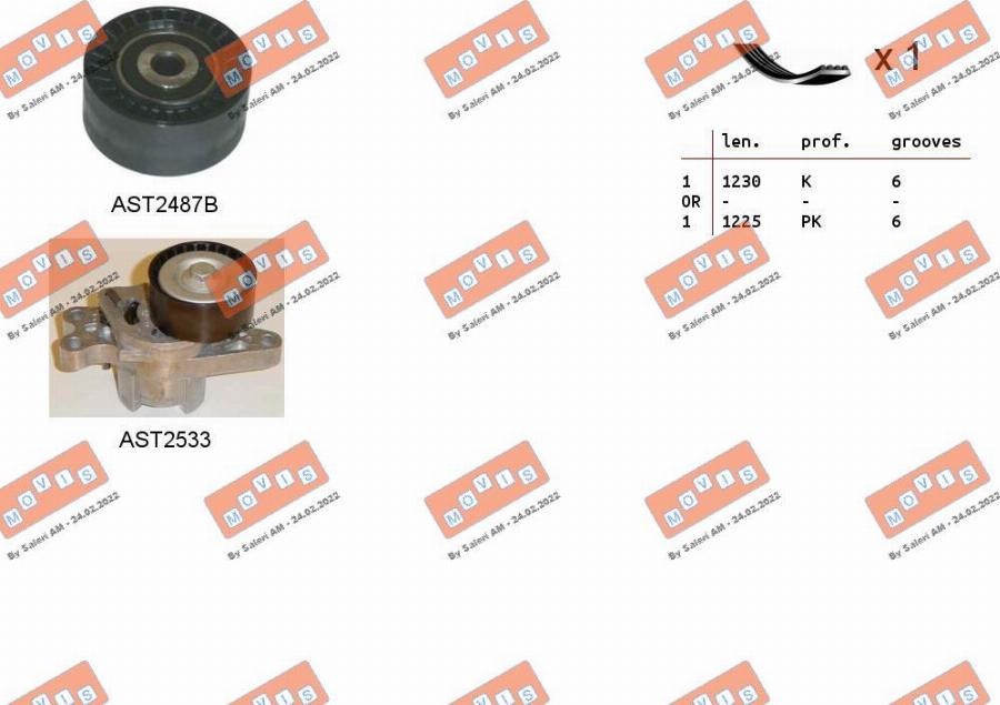 MOVIS ASTA0077 - Kit Cinghie Poly-V www.autoricambi360.it