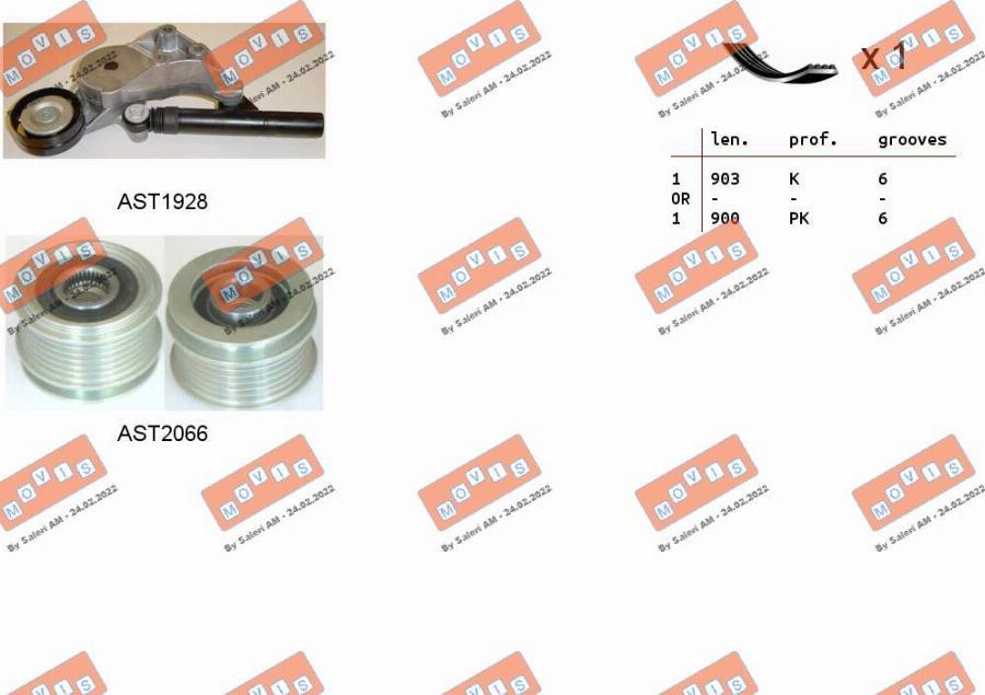 MOVIS ASTA0109 - Kit Cinghie Poly-V www.autoricambi360.it
