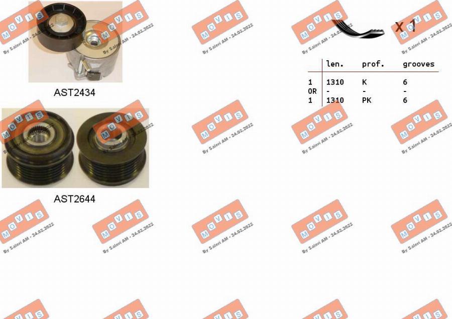 MOVIS ASTA0104 - Kit Cinghie Poly-V www.autoricambi360.it