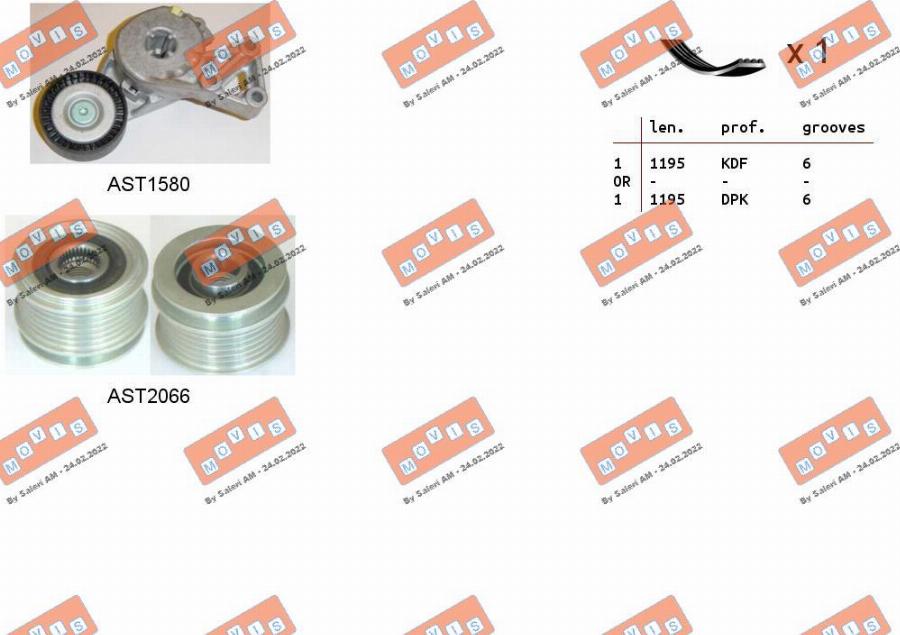 MOVIS ASTA0106 - Kit Cinghie Poly-V www.autoricambi360.it
