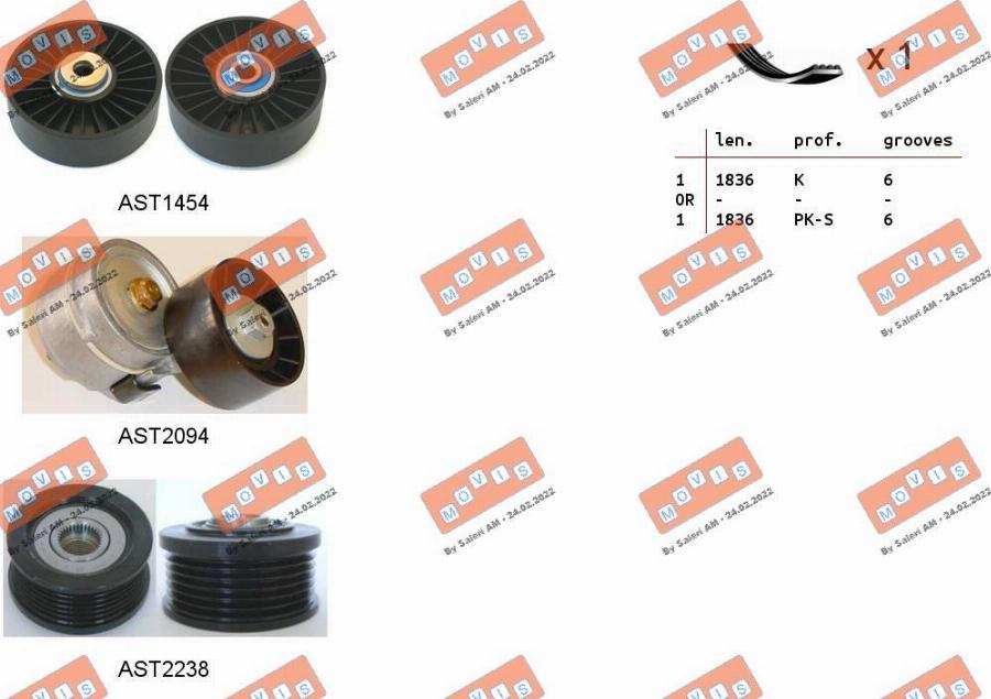 MOVIS ASTA0103 - Kit Cinghie Poly-V www.autoricambi360.it
