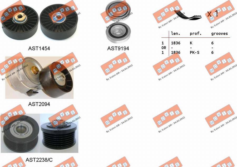 MOVIS ASTA0102 - Kit Cinghie Poly-V www.autoricambi360.it