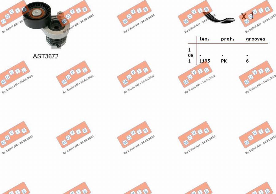 MOVIS ASTA0134 - Kit Cinghie Poly-V www.autoricambi360.it