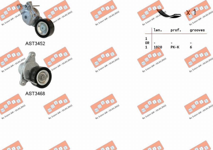MOVIS ASTA0135 - Kit Cinghie Poly-V www.autoricambi360.it
