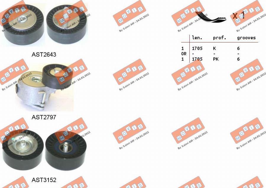 MOVIS ASTA0130 - Kit Cinghie Poly-V www.autoricambi360.it