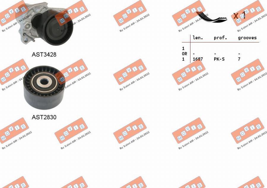 MOVIS ASTA0133 - Kit Cinghie Poly-V www.autoricambi360.it