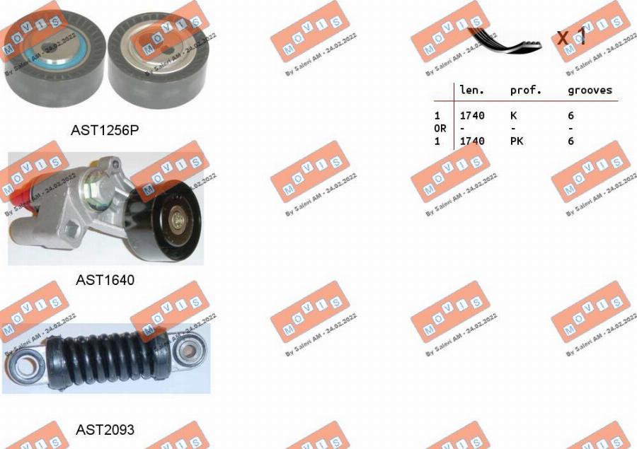 MOVIS ASTA0120 - Kit Cinghie Poly-V www.autoricambi360.it
