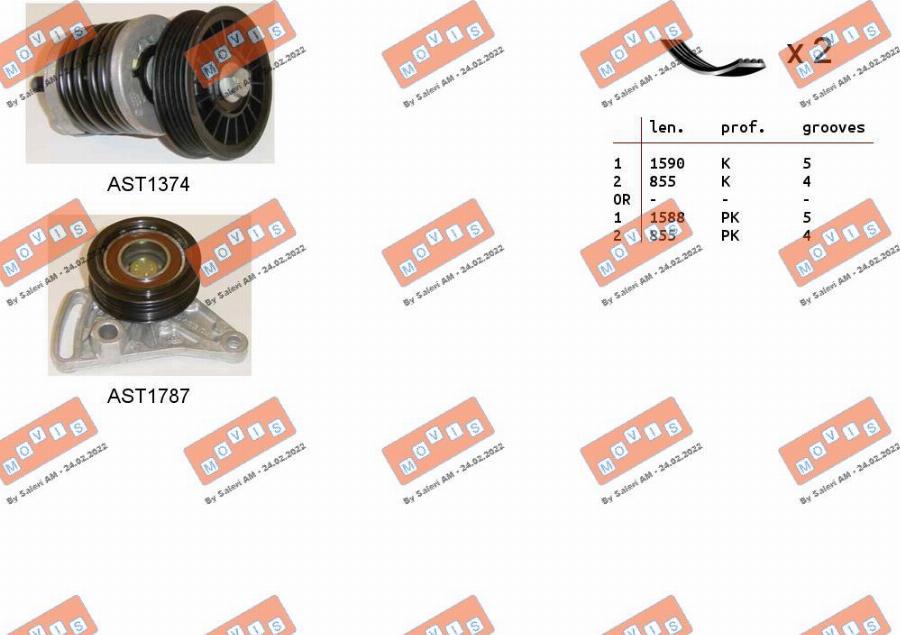 MOVIS ASTA0121 - Kit Cinghie Poly-V www.autoricambi360.it