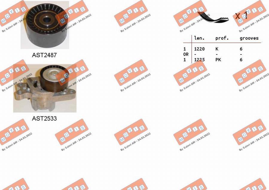MOVIS ASTA0123 - Kit Cinghie Poly-V www.autoricambi360.it