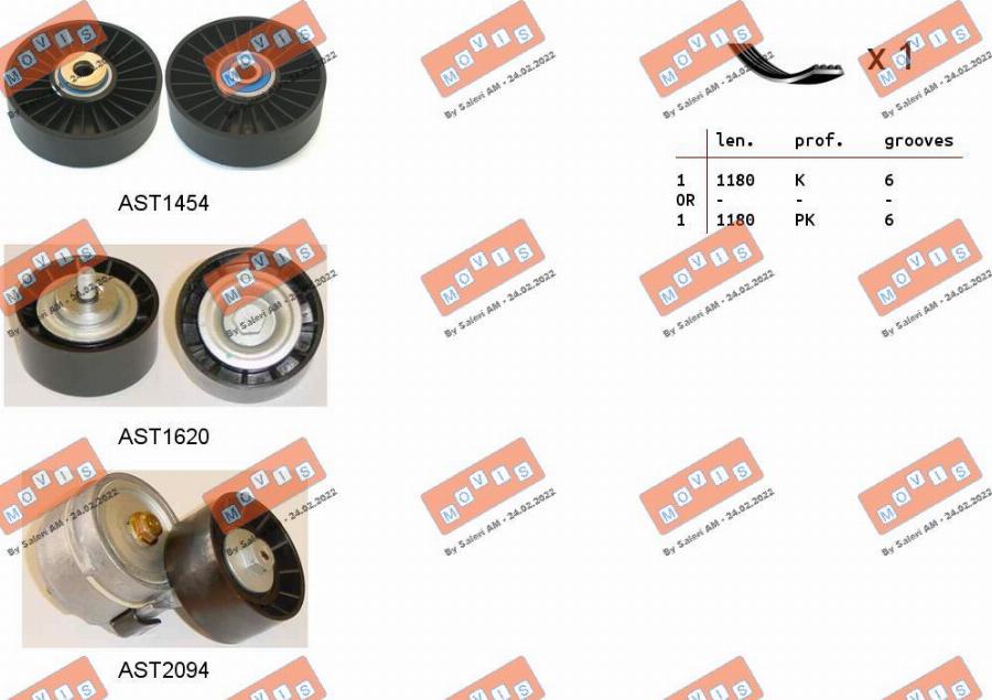 MOVIS ASTA0122 - Kit Cinghie Poly-V www.autoricambi360.it