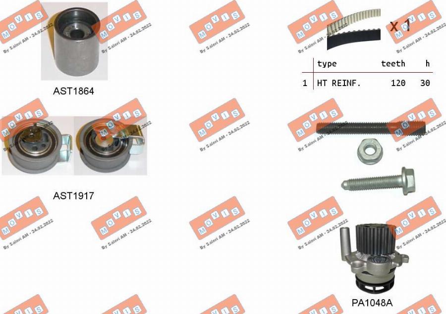 MOVIS ASTK0940PA - Pompa acqua + Kit cinghie dentate www.autoricambi360.it