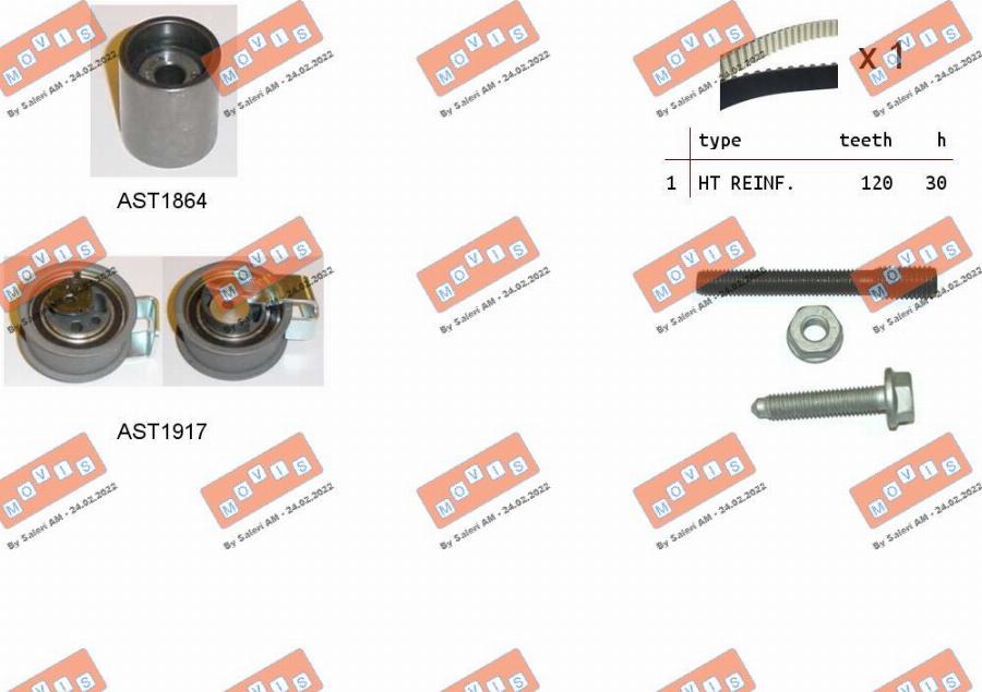 MOVIS ASTK0940 - Kit cinghie dentate www.autoricambi360.it