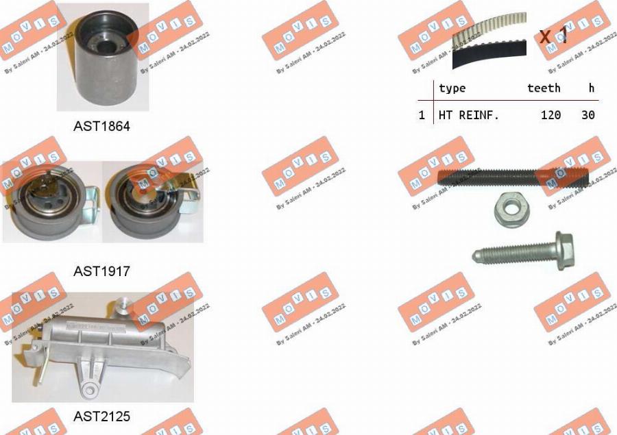 MOVIS ASTK0941 - Kit cinghie dentate www.autoricambi360.it