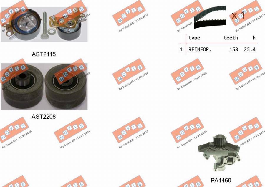 MOVIS ASTK0948PA2 - Pompa acqua + Kit cinghie dentate www.autoricambi360.it