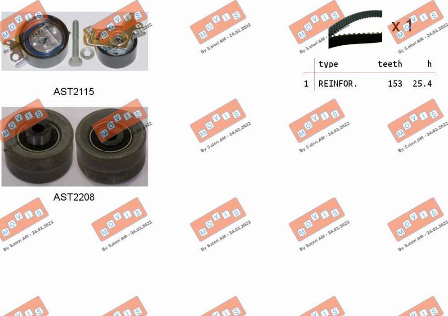 MOVIS ASTK0948 - Kit cinghie dentate www.autoricambi360.it