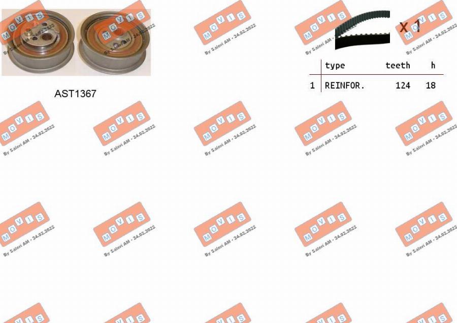 MOVIS ASTK0943 - Kit cinghie dentate www.autoricambi360.it