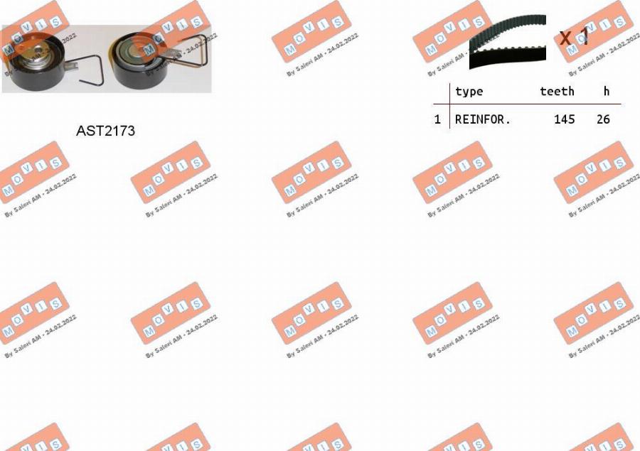 MOVIS ASTK0954 - Kit cinghie dentate www.autoricambi360.it