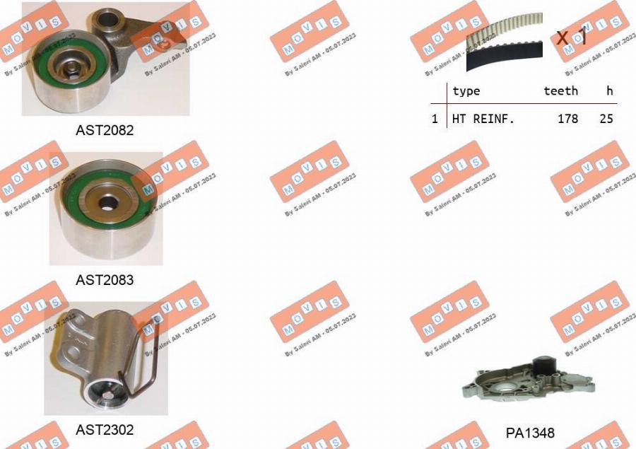MOVIS ASTK0956CPA - Pompa acqua + Kit cinghie dentate www.autoricambi360.it