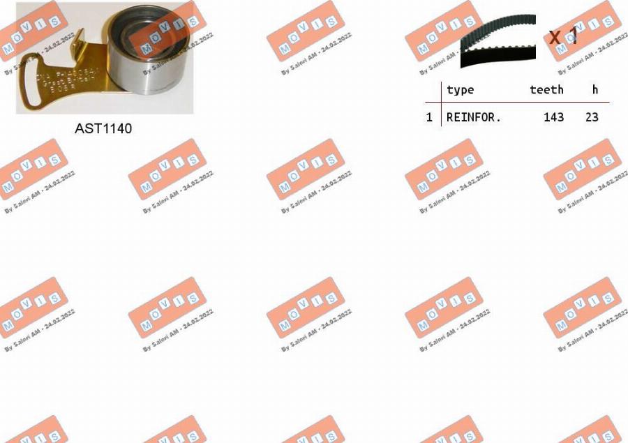 MOVIS ASTK0950 - Kit cinghie dentate www.autoricambi360.it