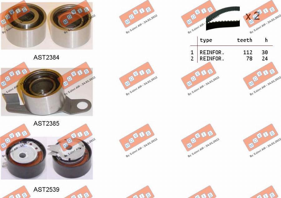 MOVIS ASTK0952C1 - Kit cinghie dentate www.autoricambi360.it