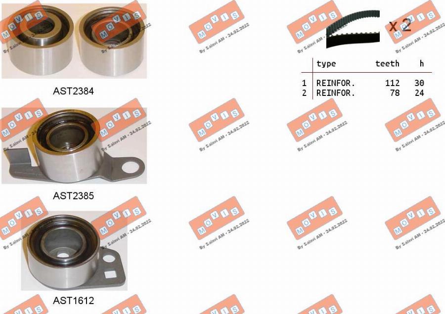 MOVIS ASTK0952C - Kit cinghie dentate www.autoricambi360.it