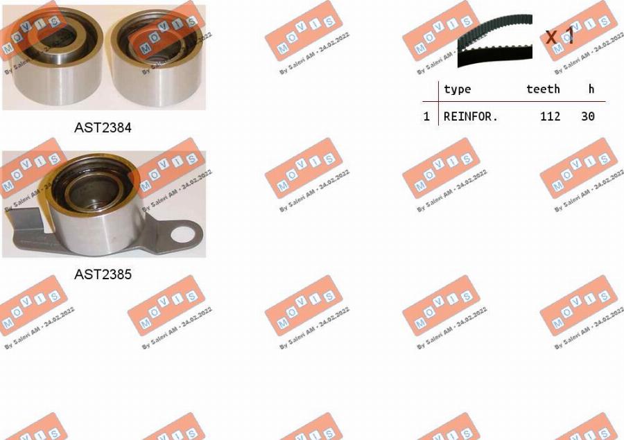 MOVIS ASTK0952 - Kit cinghie dentate www.autoricambi360.it