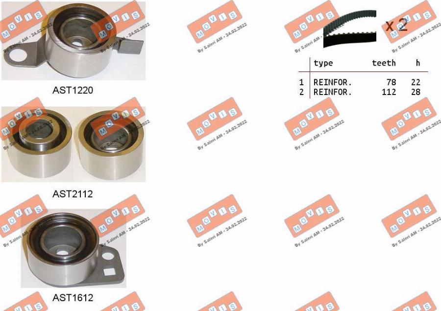 MOVIS ASTK0957C - Kit cinghie dentate www.autoricambi360.it