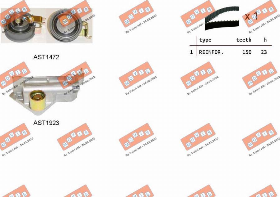 MOVIS ASTK0909 - Kit cinghie dentate www.autoricambi360.it