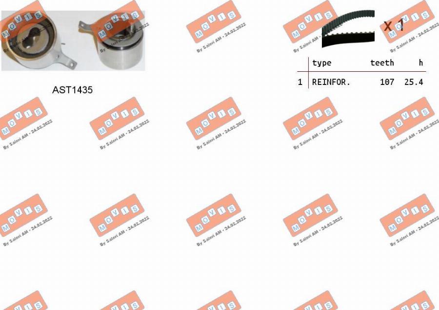 MOVIS ASTK0904 - Kit cinghie dentate www.autoricambi360.it