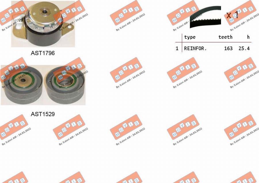 MOVIS ASTK0905 - Kit cinghie dentate www.autoricambi360.it