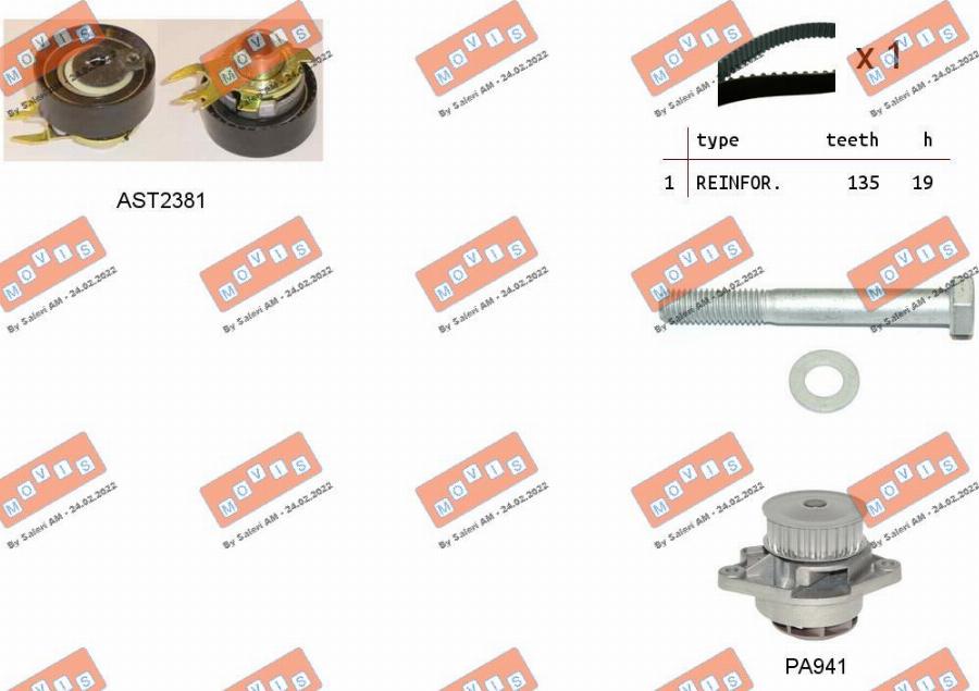MOVIS ASTK0902PA - Pompa acqua + Kit cinghie dentate www.autoricambi360.it