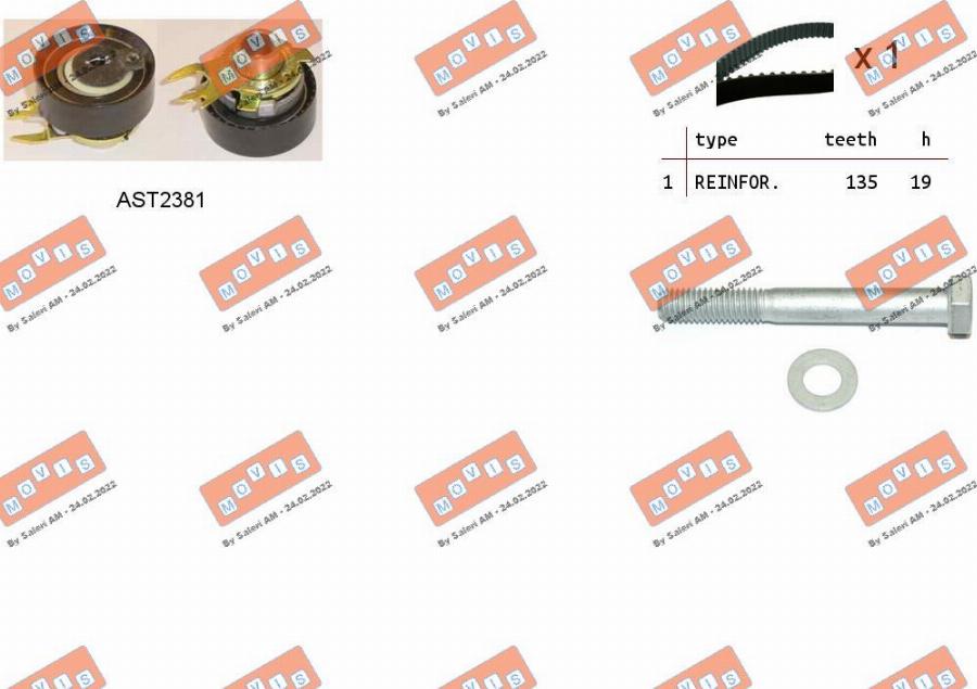 MOVIS ASTK0902 - Kit cinghie dentate www.autoricambi360.it