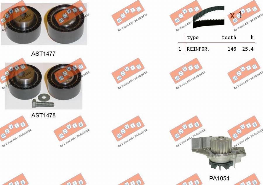 MOVIS ASTK0915PA2 - Pompa acqua + Kit cinghie dentate www.autoricambi360.it