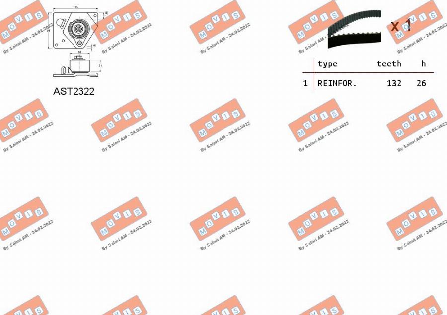 MOVIS ASTK0916 - Kit cinghie dentate www.autoricambi360.it