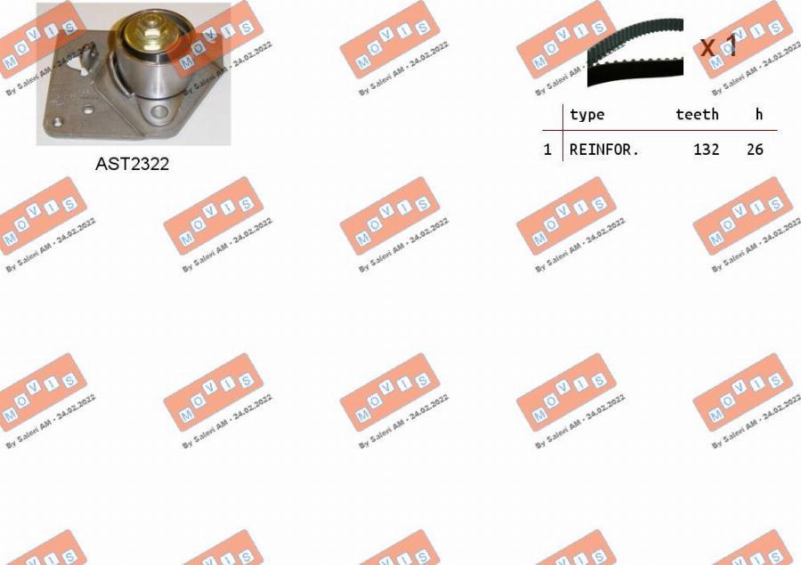 MOVIS ASTK0916 - Kit cinghie dentate www.autoricambi360.it