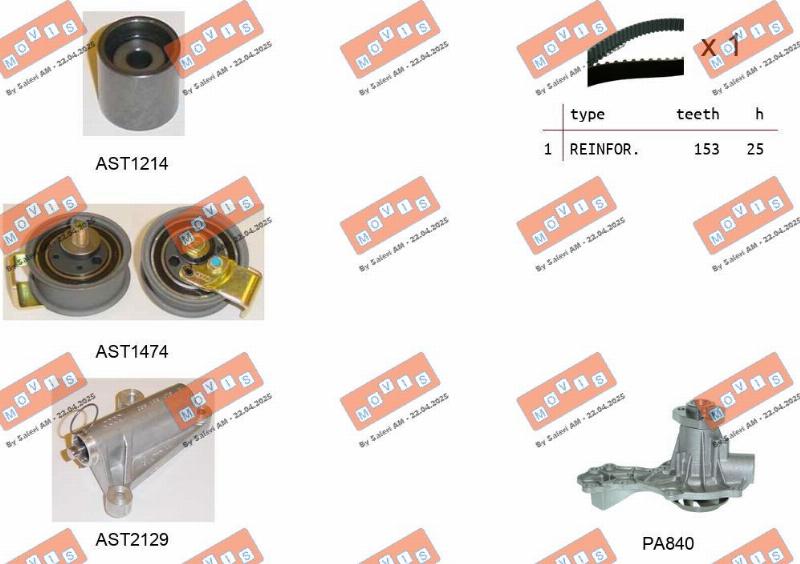 MOVIS ASTK0910CPA - Pompa acqua + Kit cinghie dentate www.autoricambi360.it