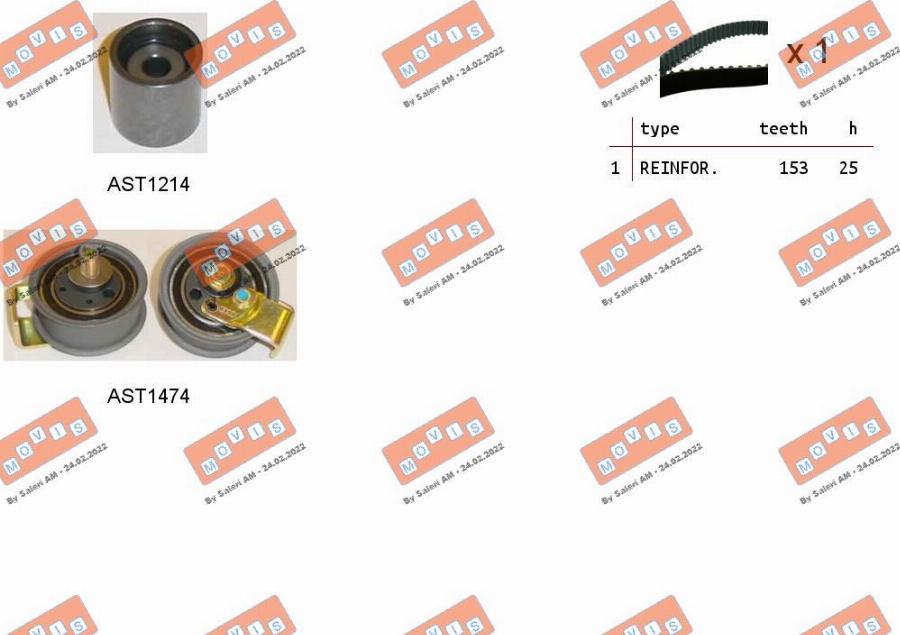 MOVIS ASTK0910 - Kit cinghie dentate www.autoricambi360.it