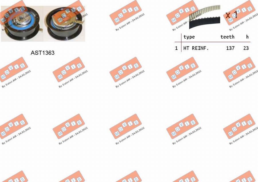 MOVIS ASTK0918 - Kit cinghie dentate www.autoricambi360.it