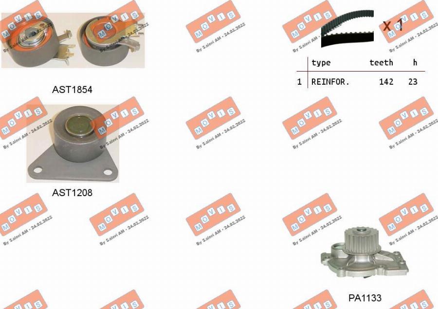 MOVIS ASTK0913PA - Pompa acqua + Kit cinghie dentate www.autoricambi360.it