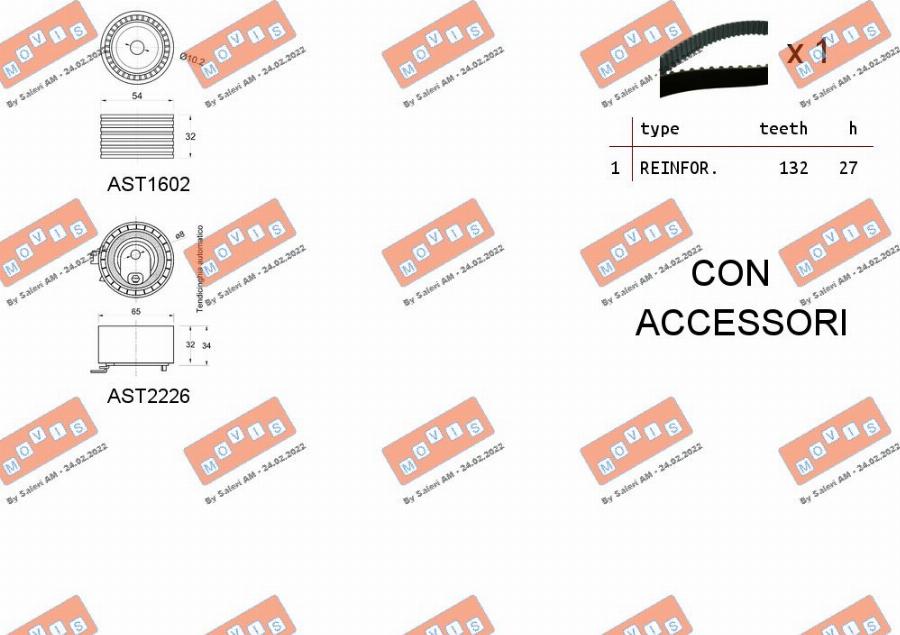 MOVIS ASTK0912 - Kit cinghie dentate www.autoricambi360.it