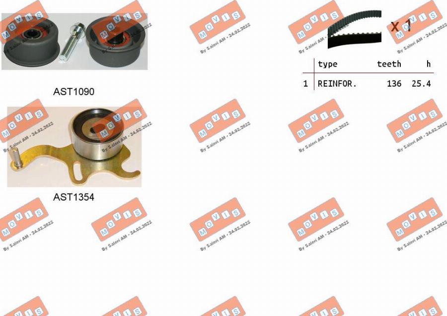 MOVIS ASTK1021 - Kit cinghie dentate www.autoricambi360.it