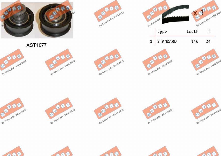 MOVIS ASTK0983 - Kit cinghie dentate www.autoricambi360.it