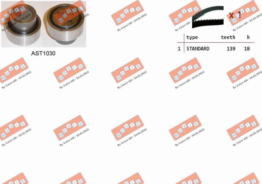 MOVIS ASTK0982 - Kit cinghie dentate www.autoricambi360.it