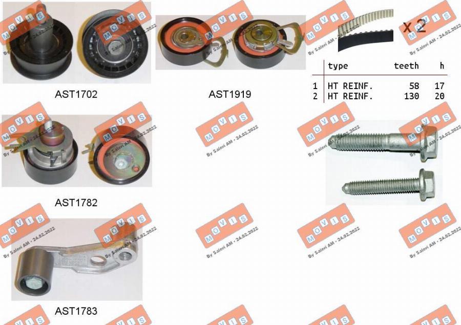 MOVIS ASTK0939 - Kit cinghie dentate www.autoricambi360.it